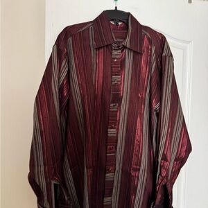 Men's Burgundy Striped Shirt